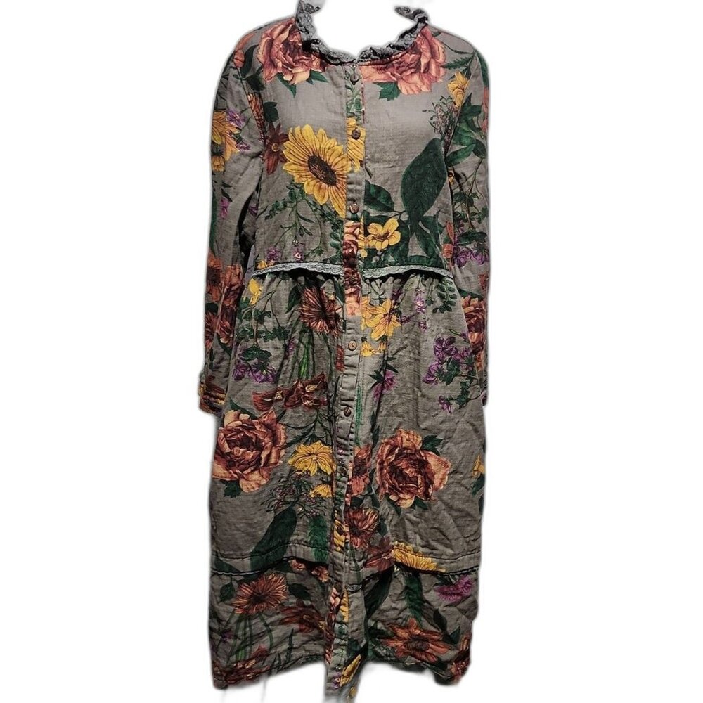 Neon long sleeve button front stacked dress house coat